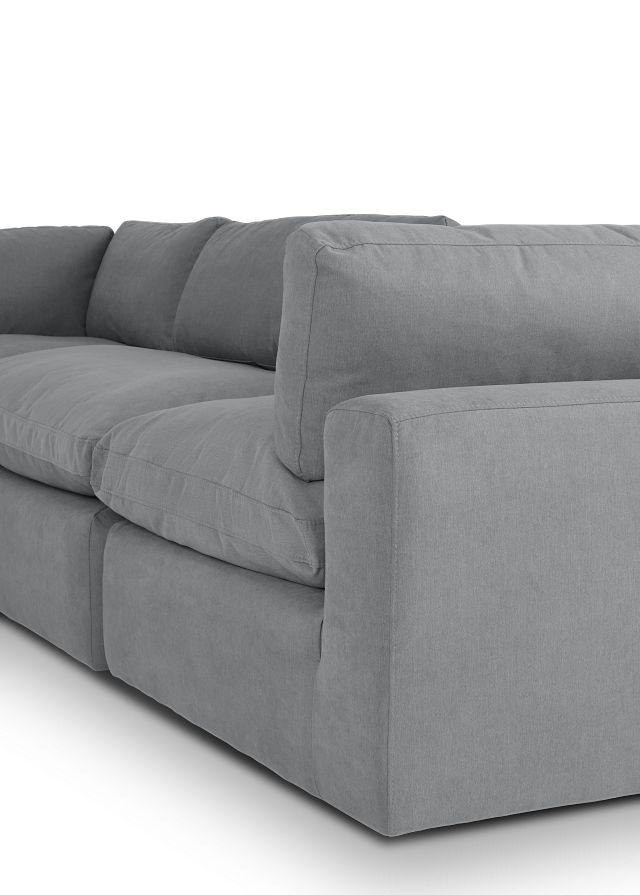 Grant Light Gray Fabric 3 Piece Modular Sofa