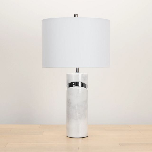 Nara White Marble Table Lamp