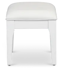 Milan White Vanity Stool