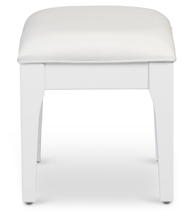 Milan White Vanity Stool