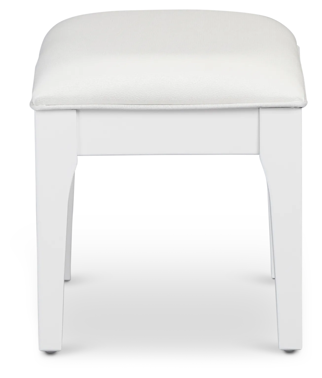 Milan White Vanity Stool