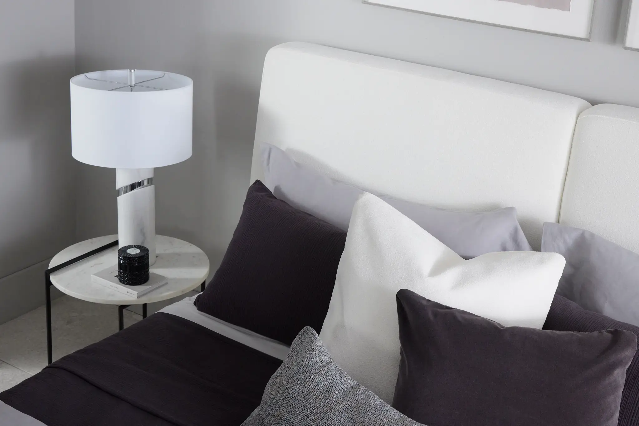 Emit Ivory Uph Panel Bed Emit Ivory Uph Panel Bed