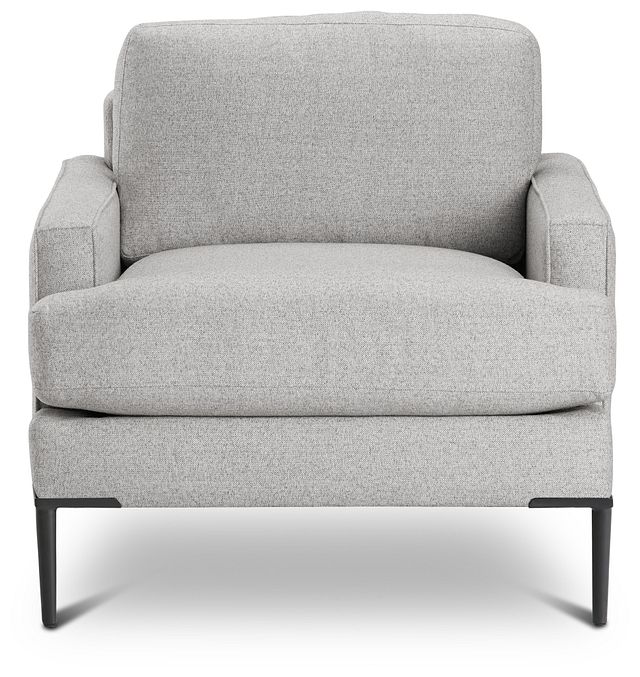Morgan Light Gray Fabric Chair With Metal Legs