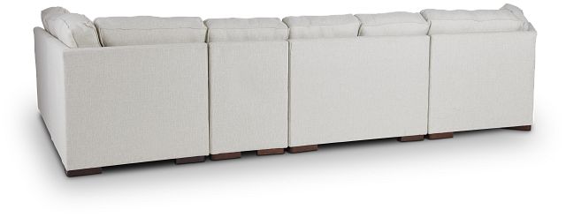 Austin White Fabric Large Left Cuddler Sectional