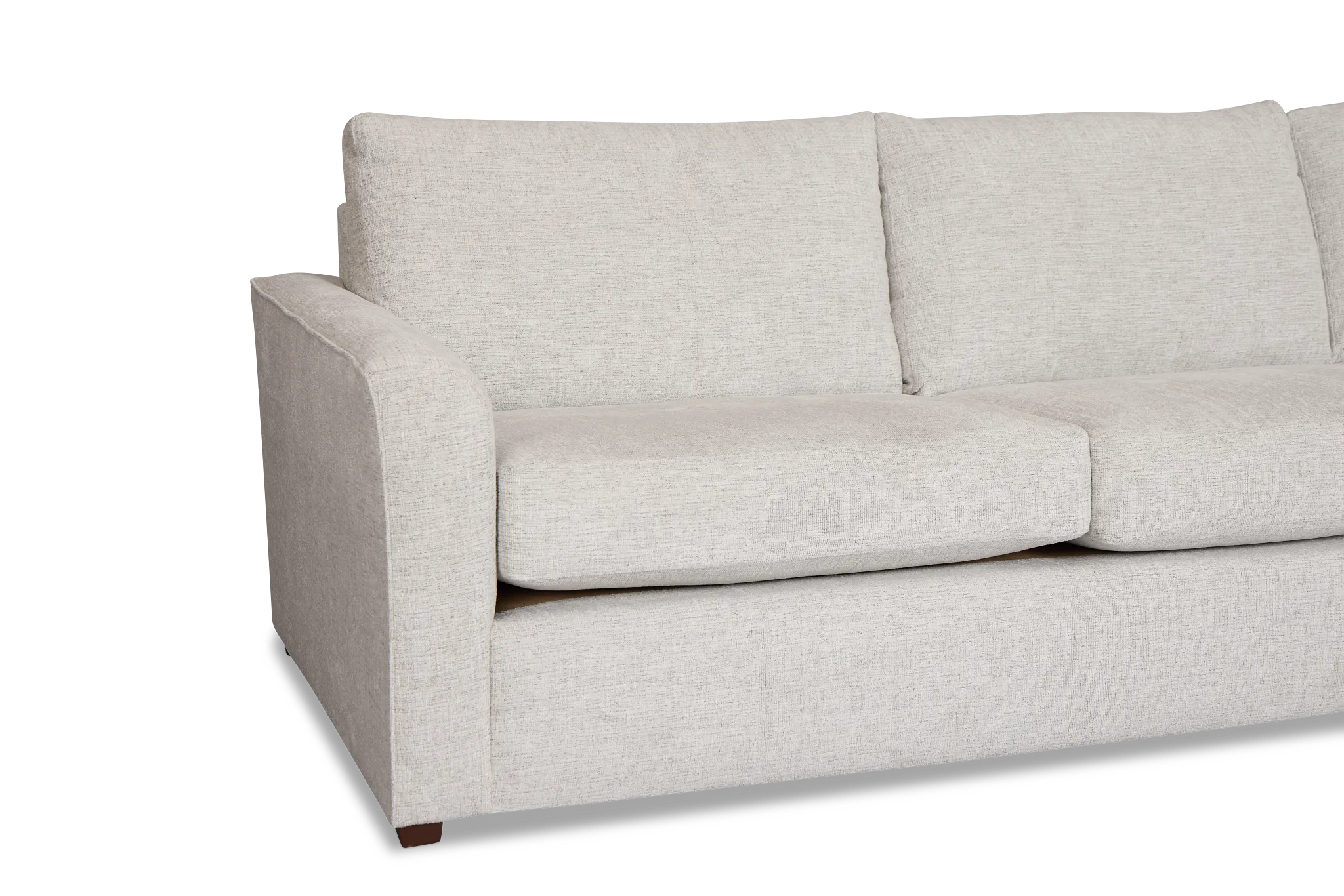 Miller Light Gray Fabric Right Bumper Sectional