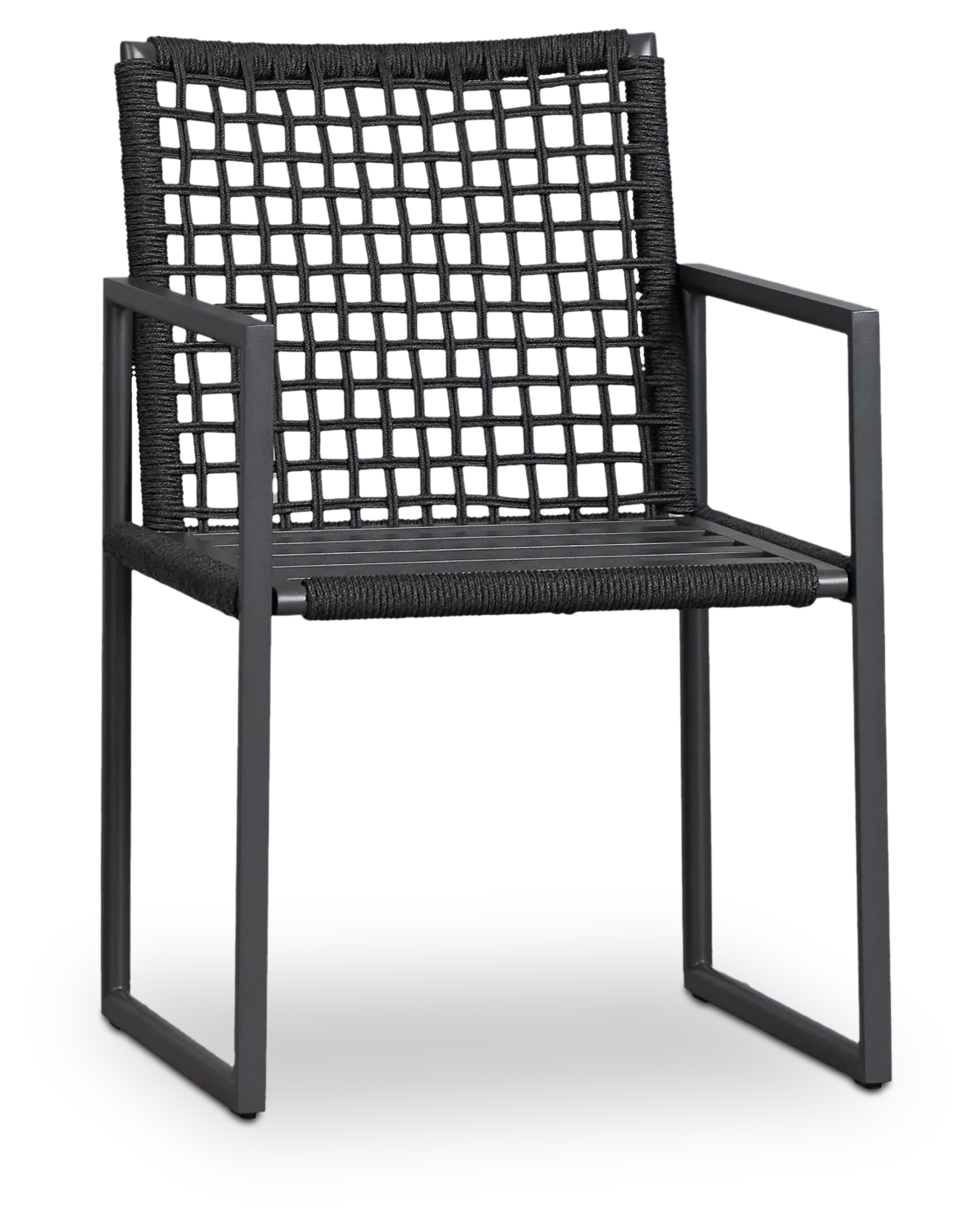 Sunrise Dark Gray Aluminum Arm Chair Frame