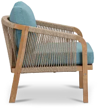 Laguna Light Tone Chair With Teal Cushion