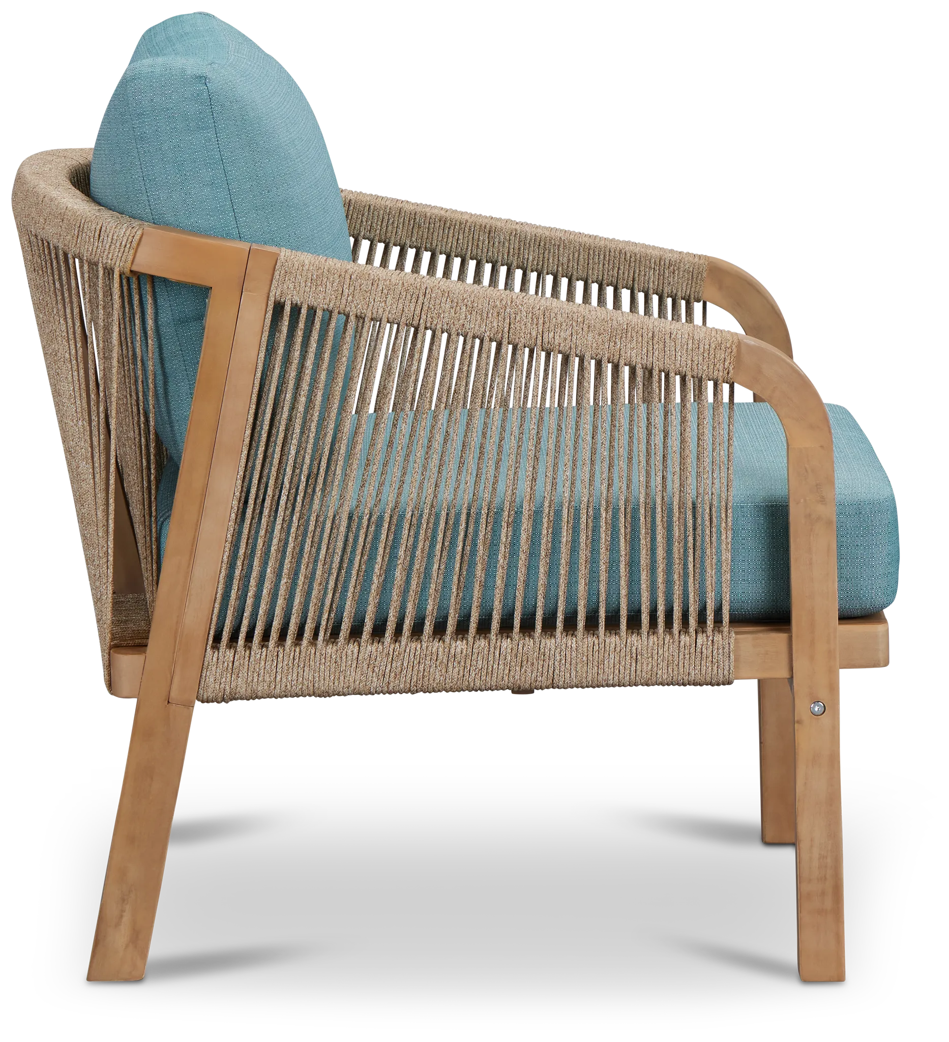 Laguna Light Tone Chair With Teal Cushion