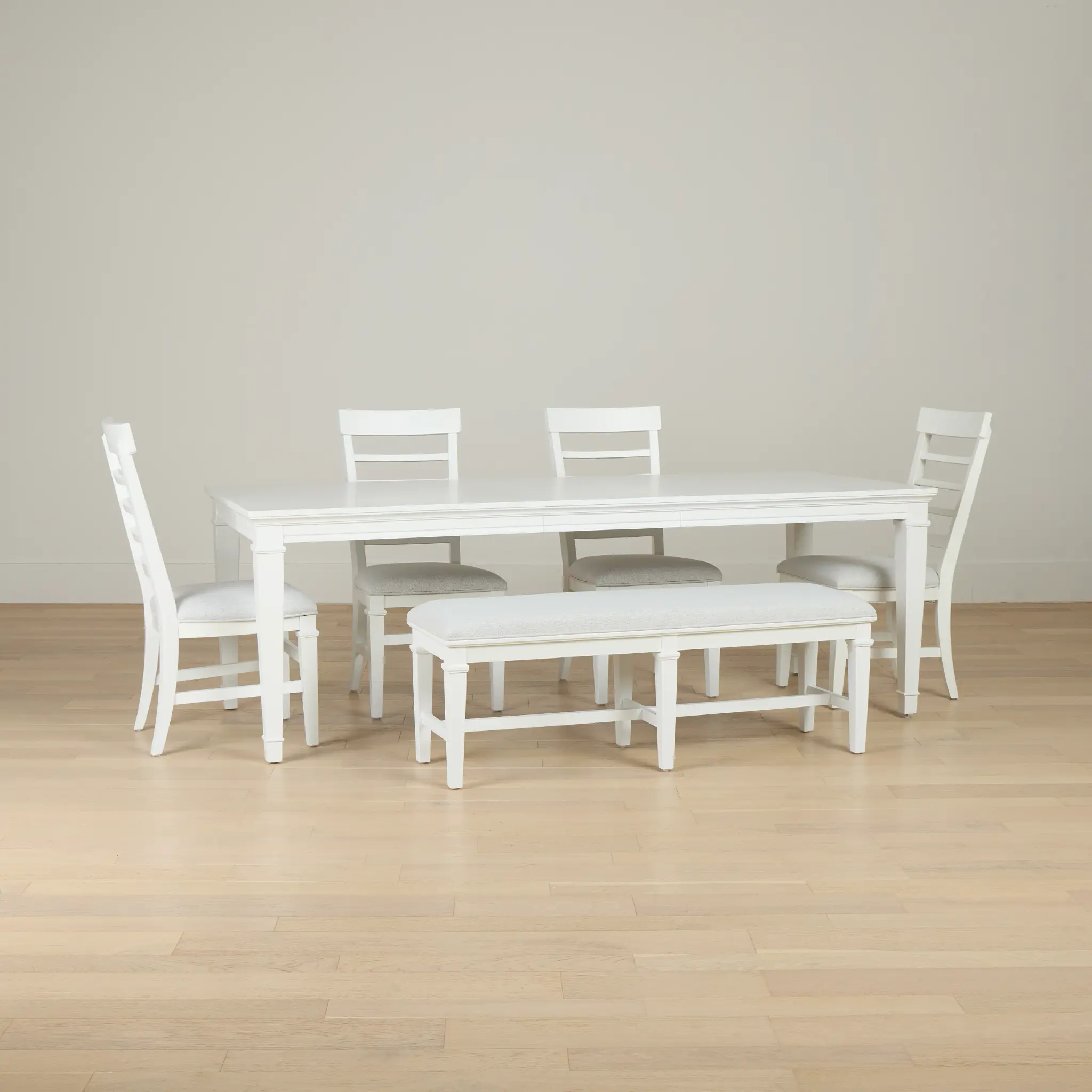 Cape Cod Ivory Rect Table, 4 Chairs & Bench Cape Cod Ivory Rect Table, 4 Chairs & Bench