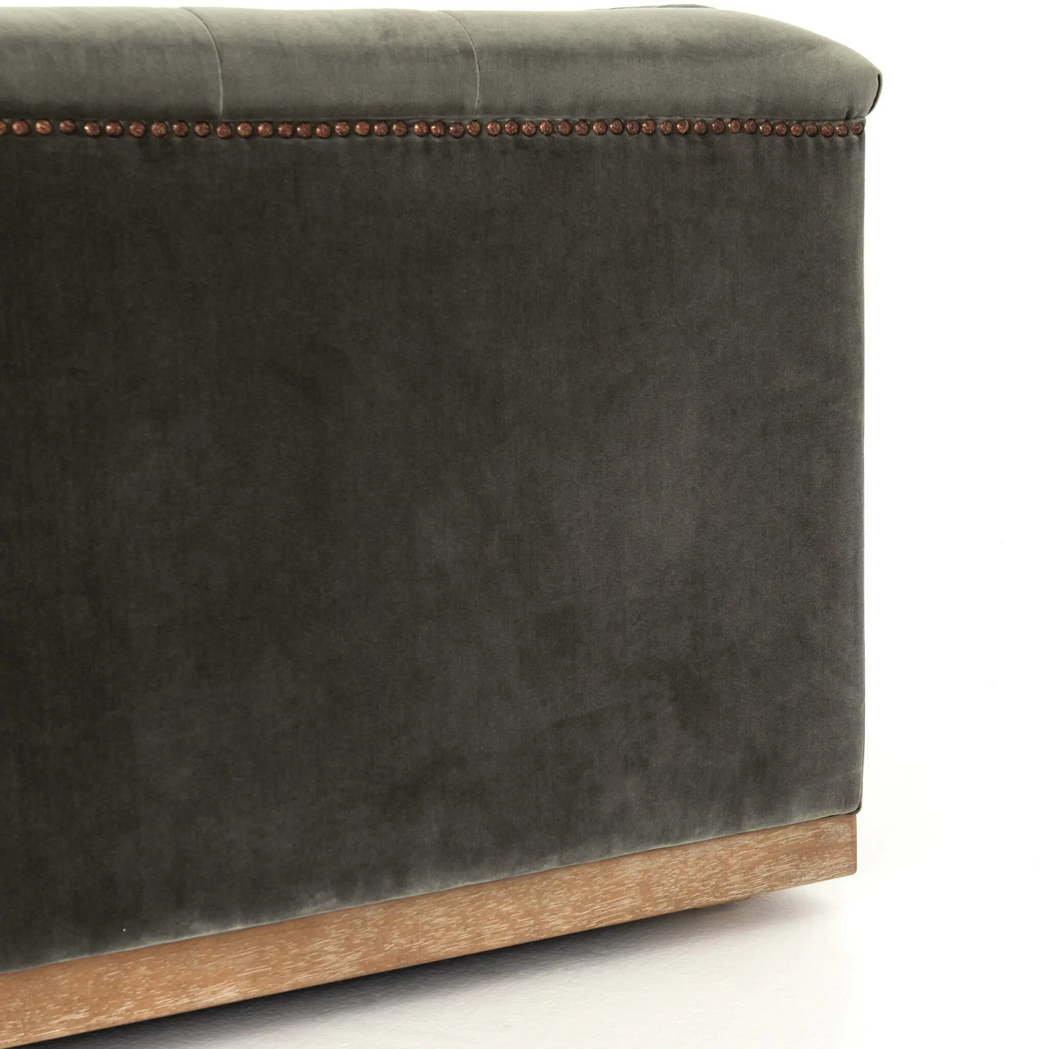 Four Hands Nannie Dark Gray Velvet Sofa Four Hands Nannie Dark Gray Velvet Sofa