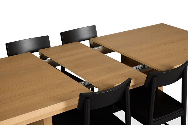 Highland Light Tone Rect Table & 4 Wood Chairs