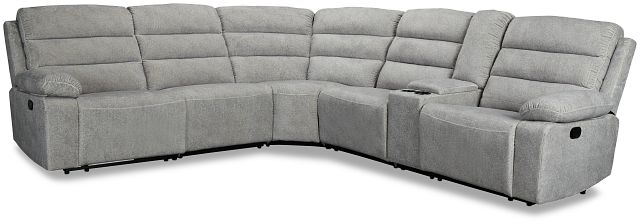 Orion Light Gray Fabric Medium Dual Manual 2-arm Sectional