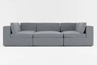 Destin Elevation Gray Fabric 6-piece Pit Sectional