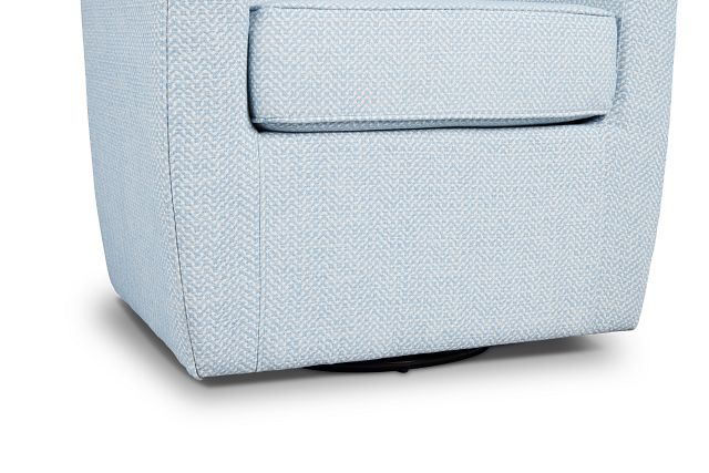 Harley Light Blue Fabric Swivel Accent Chair