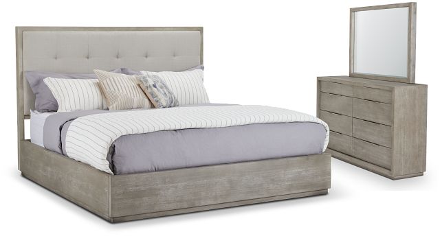 Madden Light Tone Wood Platform Bedroom