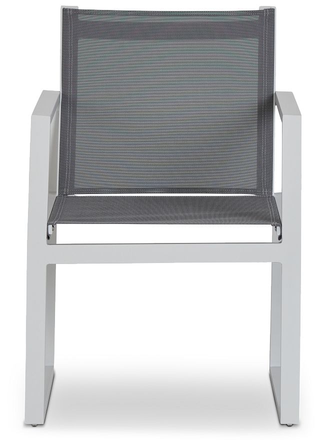 Linear2 White Aluminum Sling Arm Chair