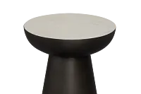 Darby White Marble Round End Table