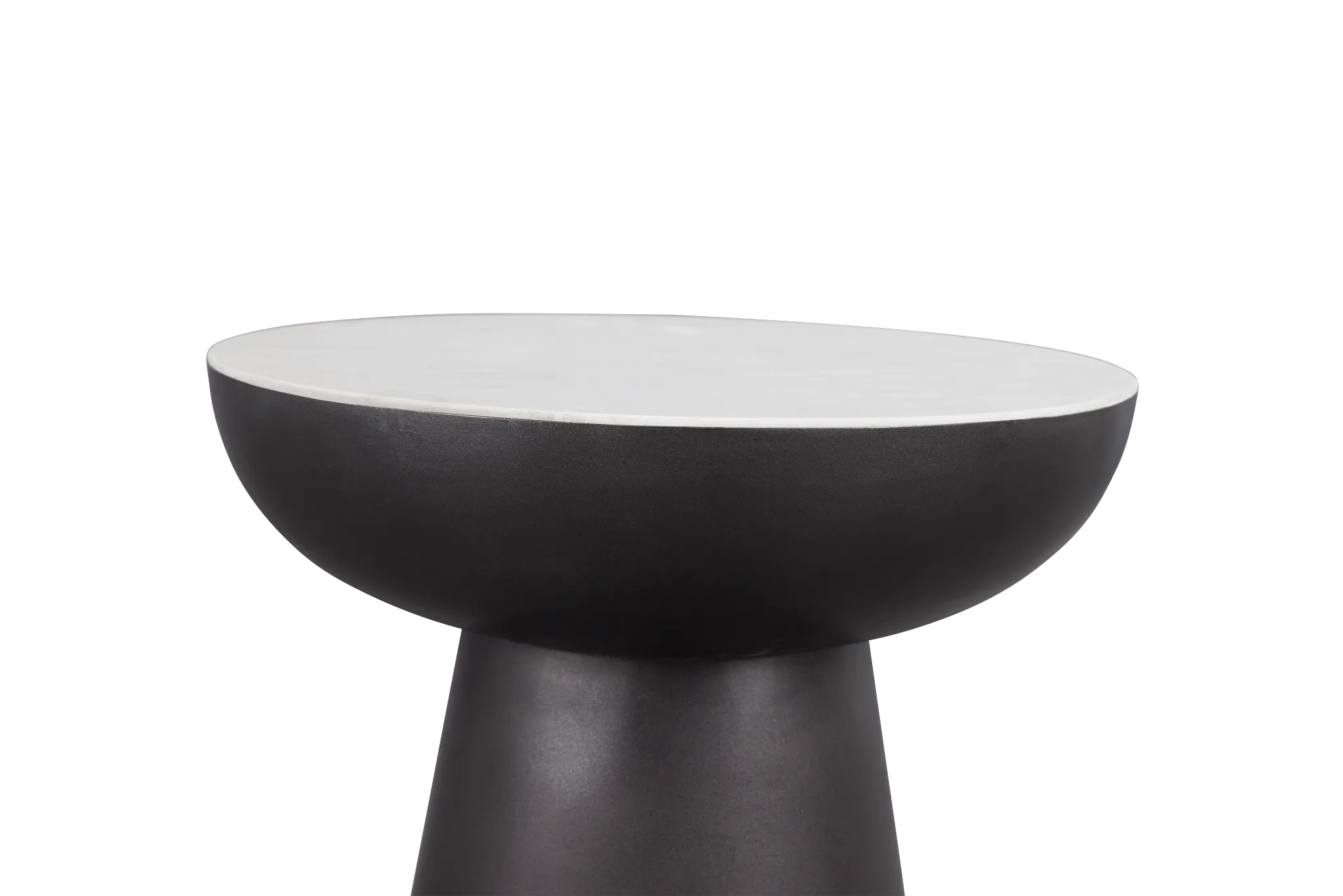 Darby White Marble Round End Table