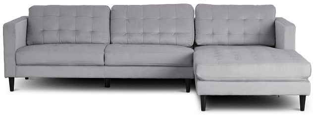 Shae Light Gray Micro Right Chaise Sectional (2)