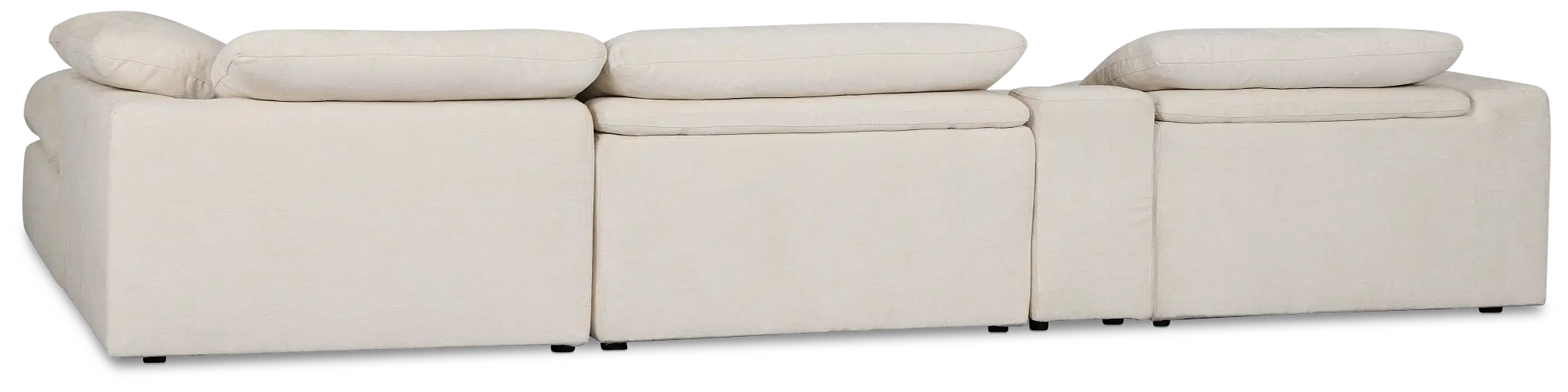 Drift Light Beige Fabric Small Dual Power Right Bumper Sectional Drift Light Beige Fabric Small Dual Power Right Bumper Sectional