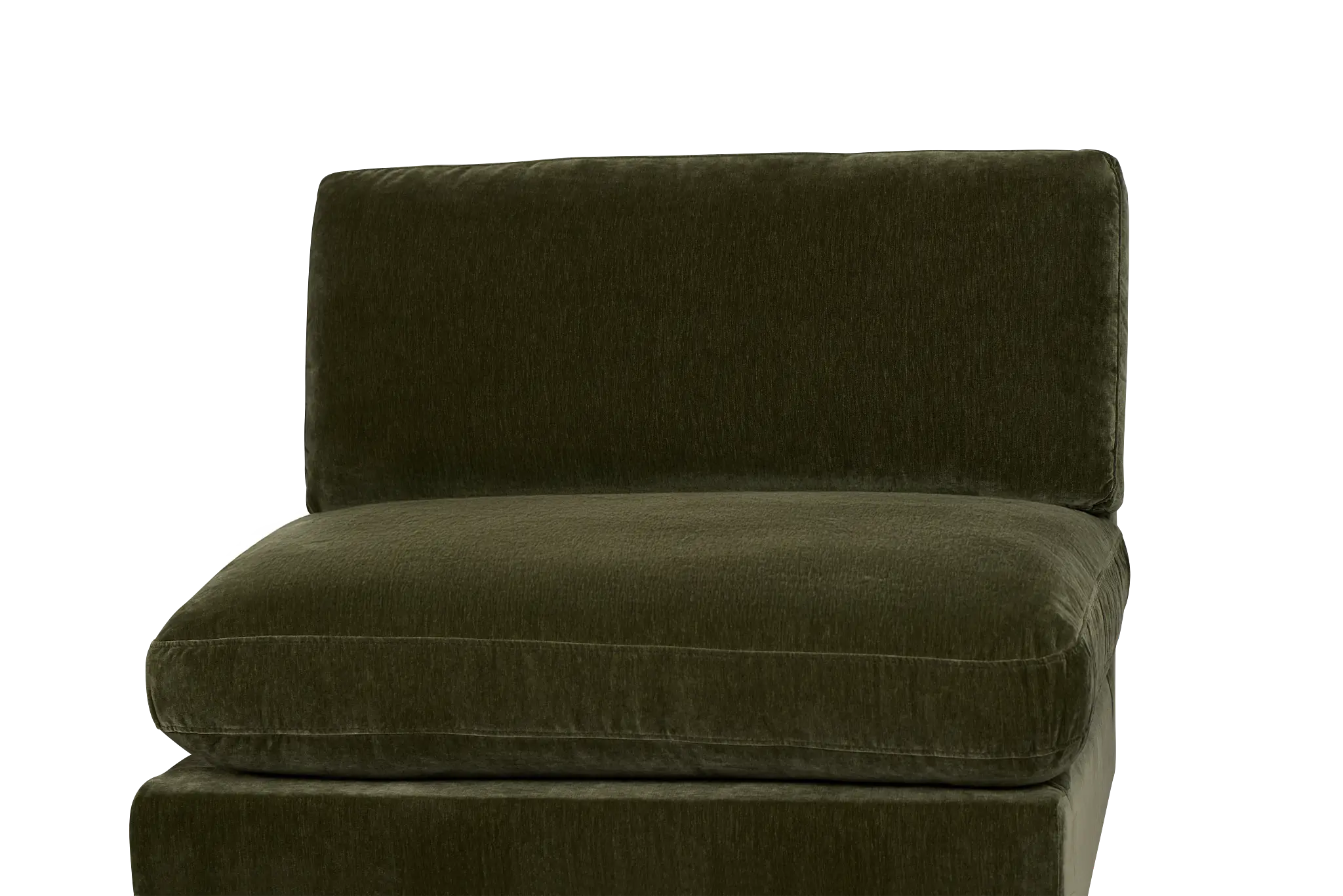 Jules Green Velvet Armless Chair Jules Green Velvet Armless Chair