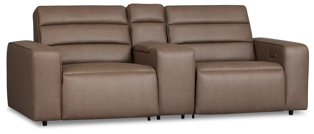 Sawyer Dark Brown Micro Power Reclining Console Loveseat Sawyer Dark Brown Micro Power Reclining Console Loveseat