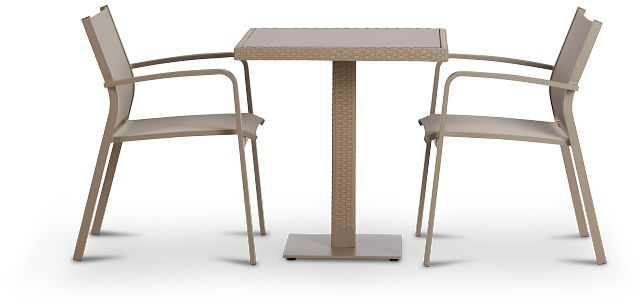 Lisbon Khaki 27" Square Table & 2 Chairs