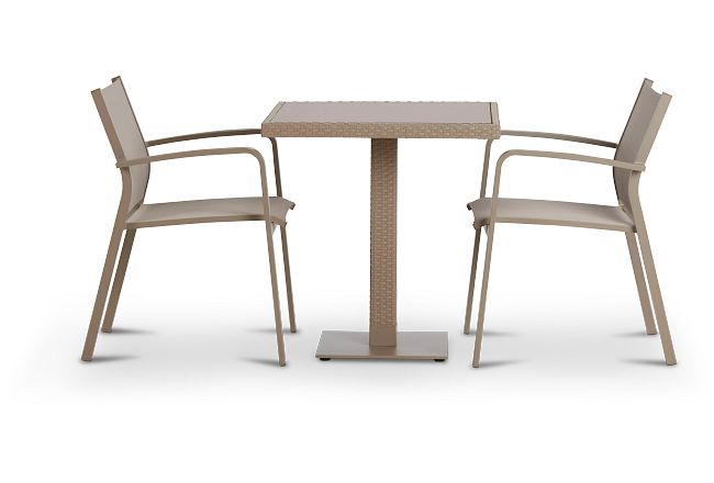 Lisbon Khaki 27" Square Table & 2 Chairs