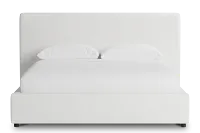 Grayton Sutton White 44" Upholstered Platform Bed