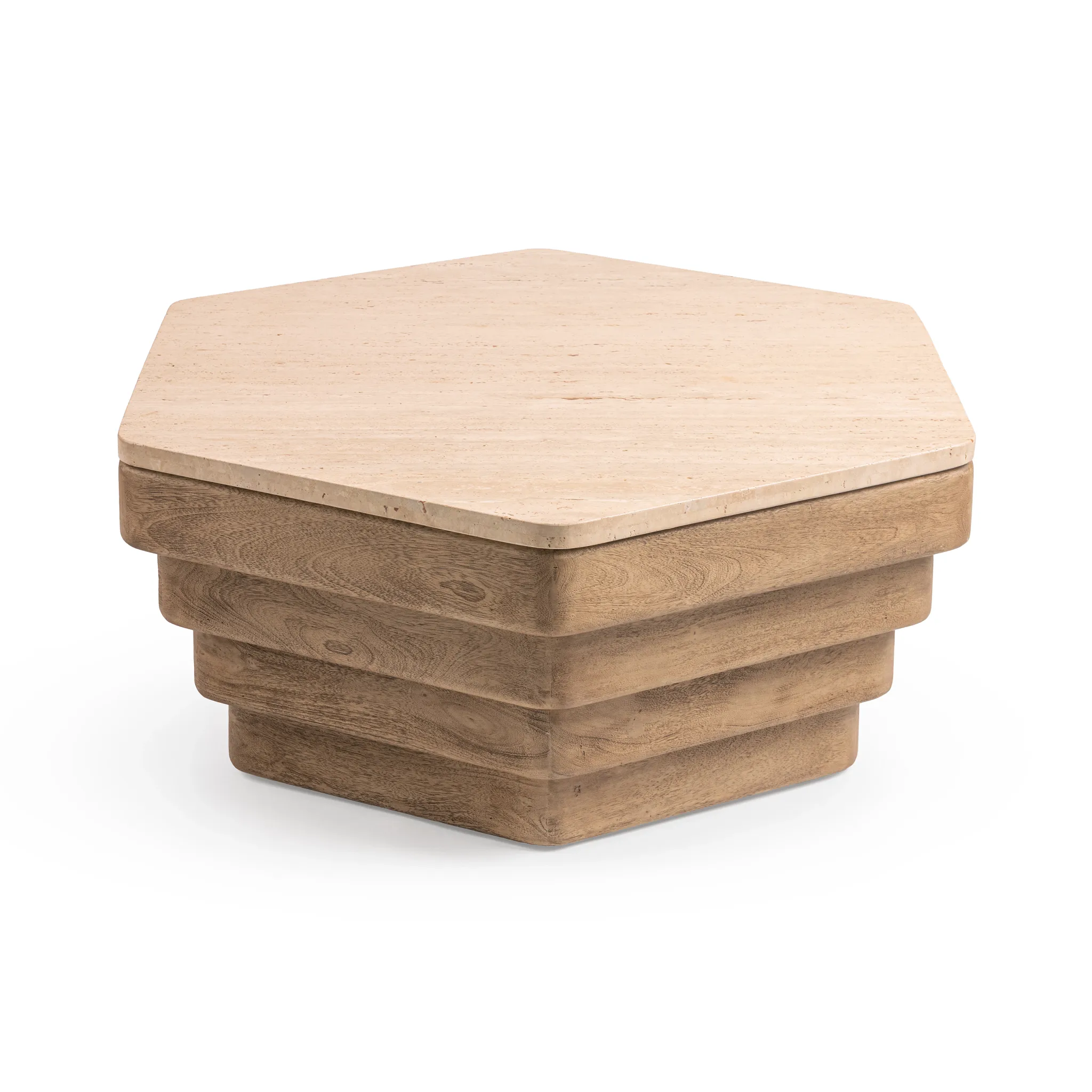 Rows Light Tone Wood Coffee Table