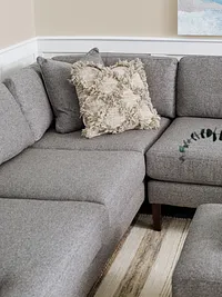 Morgan Dark Gray Fabric Medium Right Chaise Sectional W/ Wood Legs