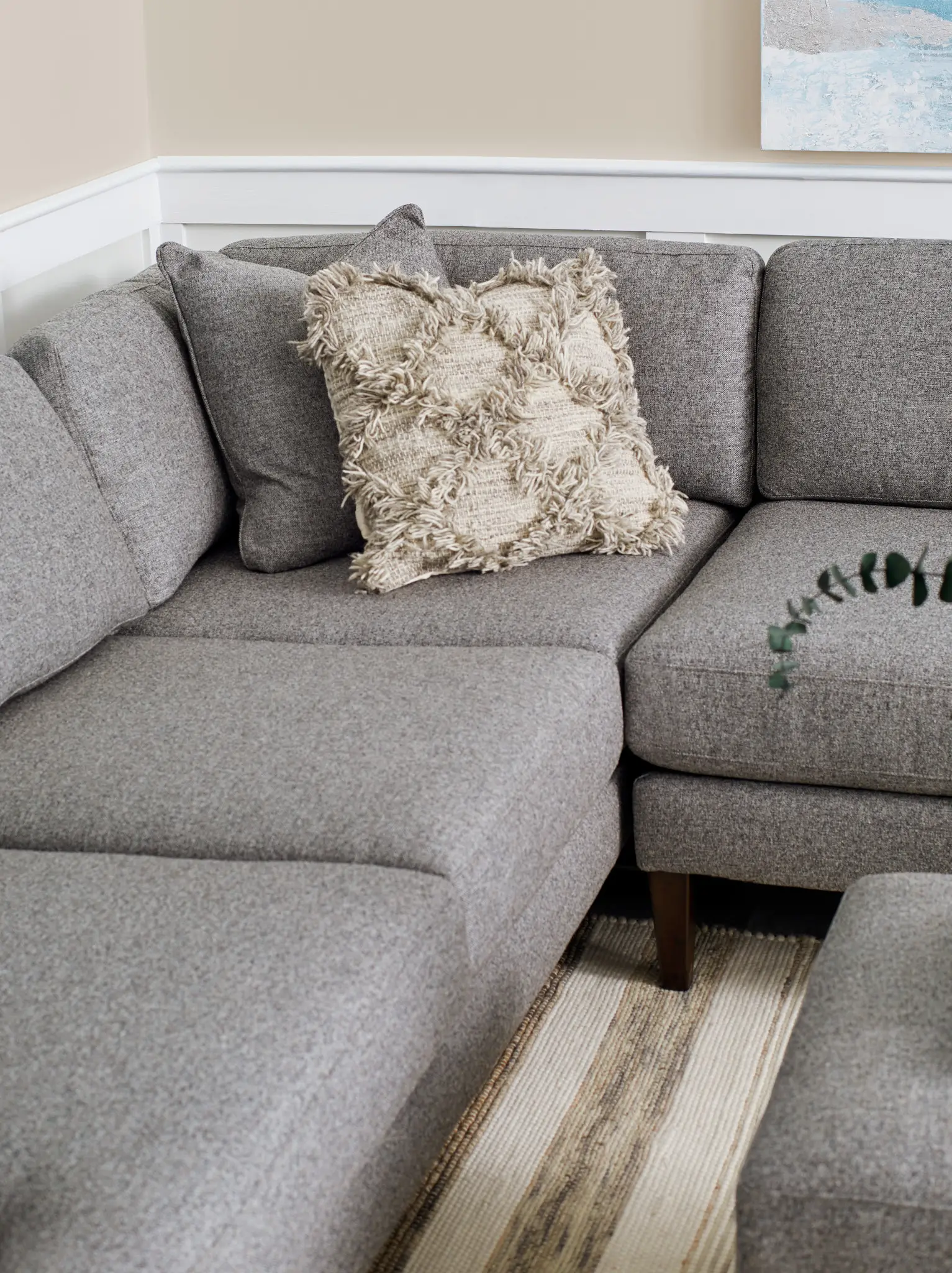 Morgan Dark Gray Fabric Medium Right Chaise Sectional W/ Wood Legs Morgan Dark Gray Fabric Medium Right Chaise Sectional W/ Wood Legs