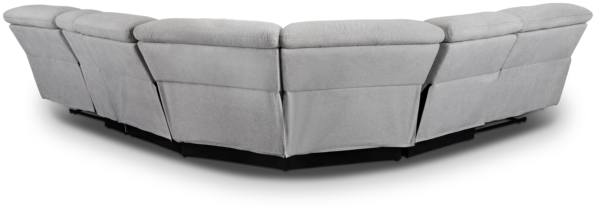 Callum Light Gray Fabric Medium Dual Power 2-arm Reclining Sectional