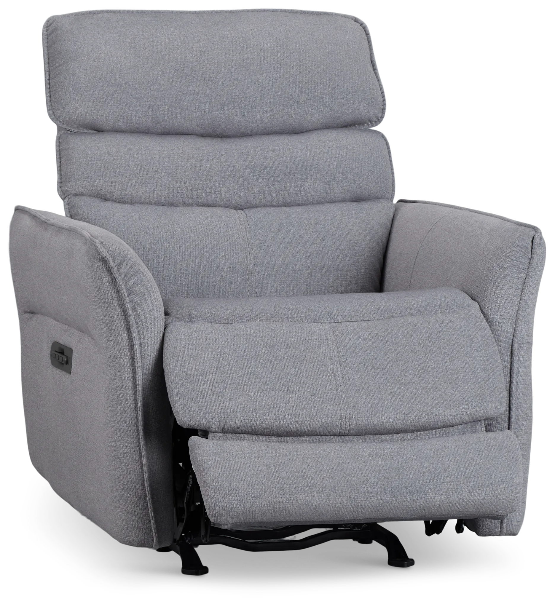 Preston Gray Fabric Power Recliner With Heat And Massage
