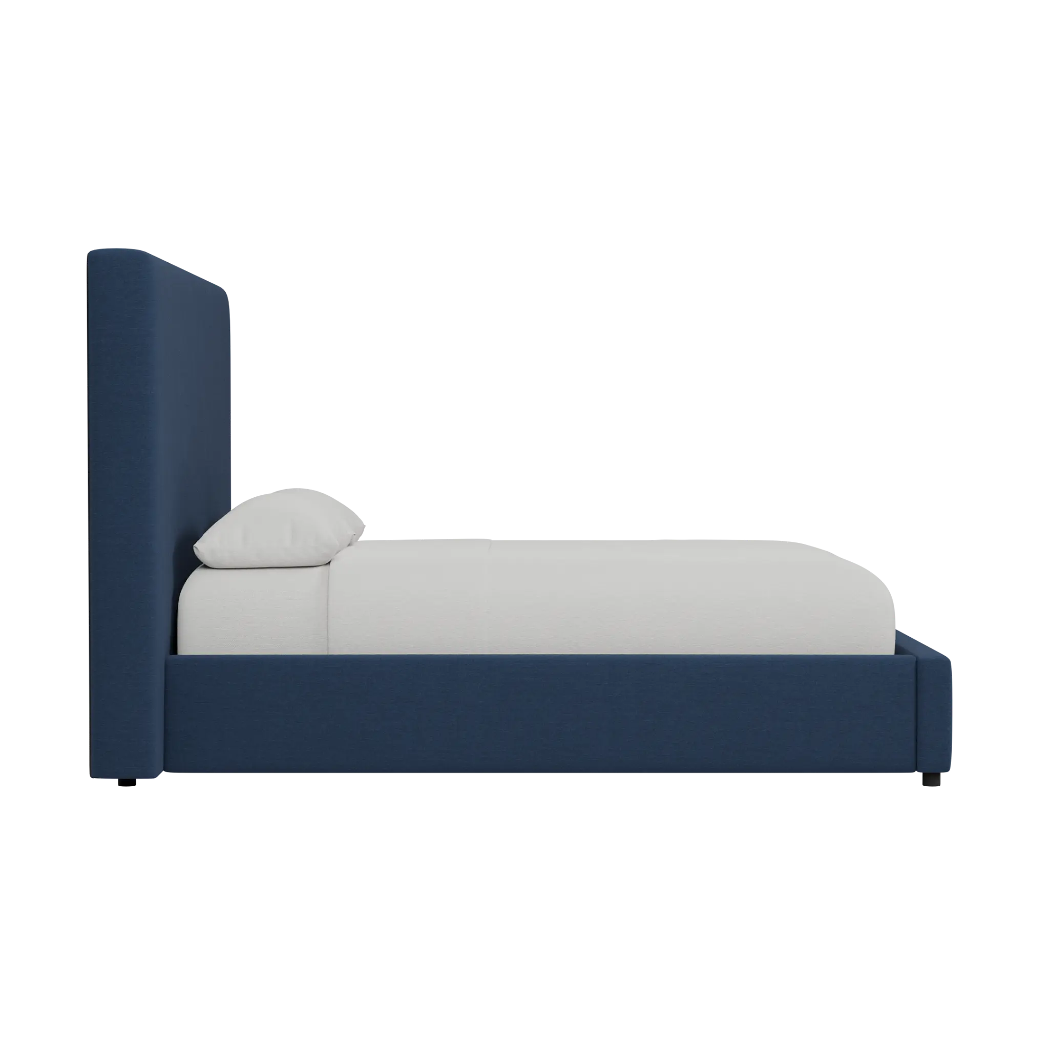 Grayton Peyton Dark Blue 54" Upholstered Platform Bed Grayton Peyton Dark Blue 54" Upholstered Platform Bed