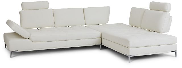 Camden White Micro Right Chaise Sectional With Removable Headrest (3)