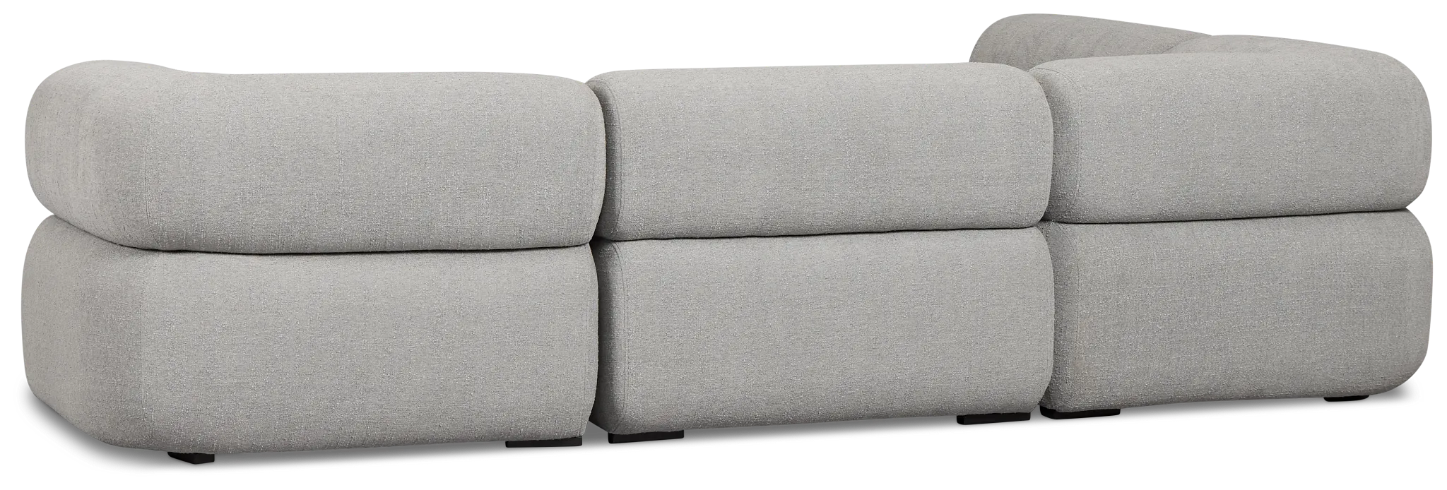 Celeste Light Gray Fabric 5-piece Left Facing Bumper Sectional