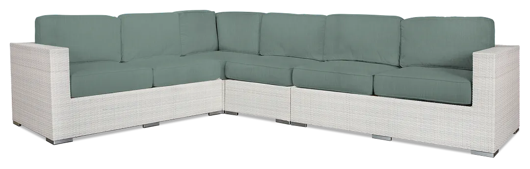Biscayne Teal Large Two-arm Sectional