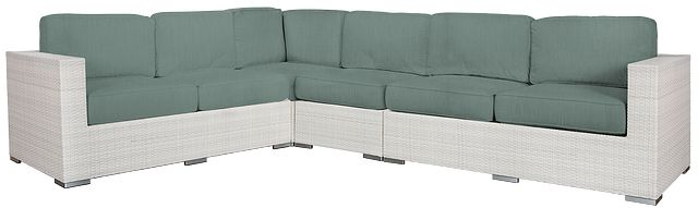 Biscayne Teal Large Two-arm Sectional