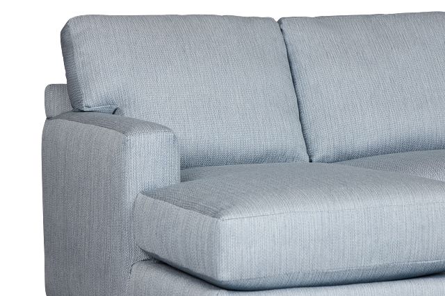 Rhodes Light Blue Fabric Large Left Chaise Sectional