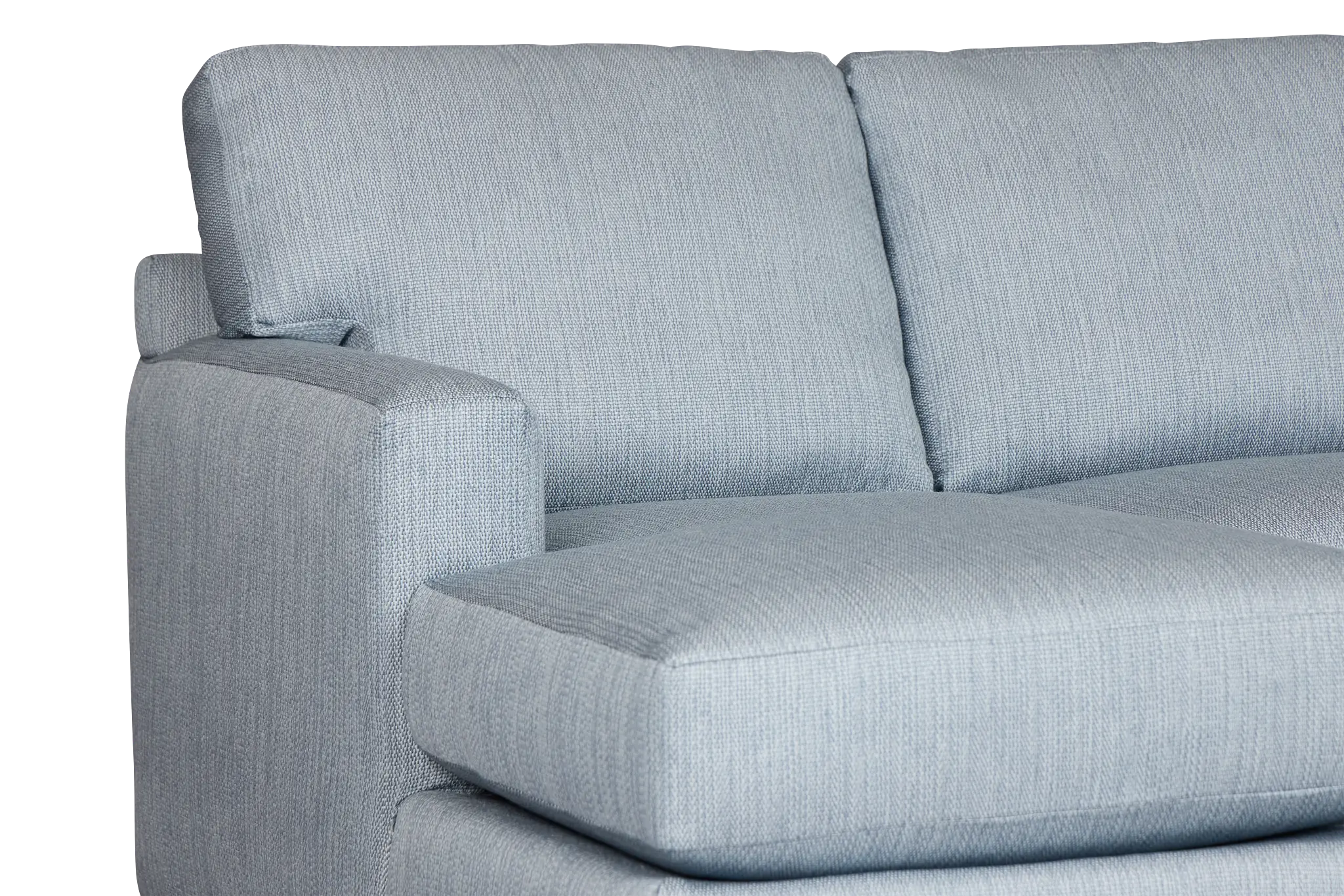 Rhodes Light Blue Fabric Large Left Chaise Sectional Rhodes Light Blue Fabric Large Left Chaise Sectional
