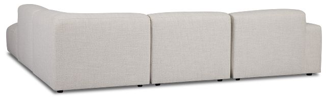 Baylor Light Beige Fabric 5-piece Right Facing Bumper Sectional