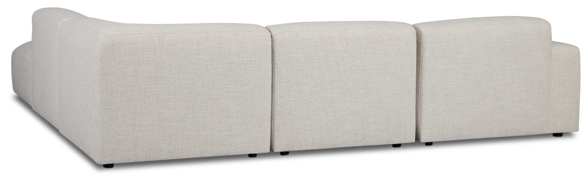 Baylor Light Beige Fabric 5-piece Right Facing Bumper Sectional
