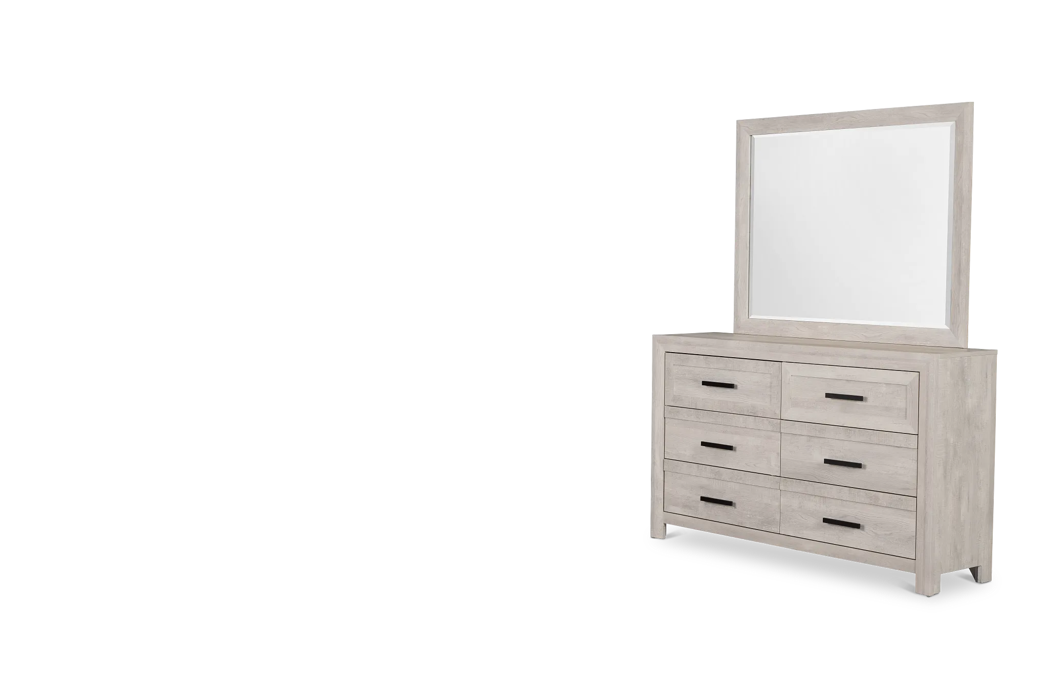 Delray White Dresser & Mirror