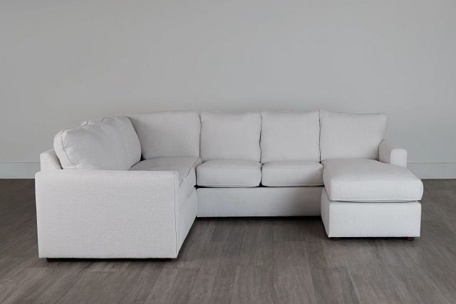 Avalon White Fabric Right Chaise Sectional