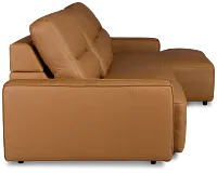 Rudy Brown Lthr/vinyl Right Dual Power Extension Chaise Sectional