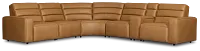 Sawyer Light Brown Micro Medium Triple Power 2-arm Sectional