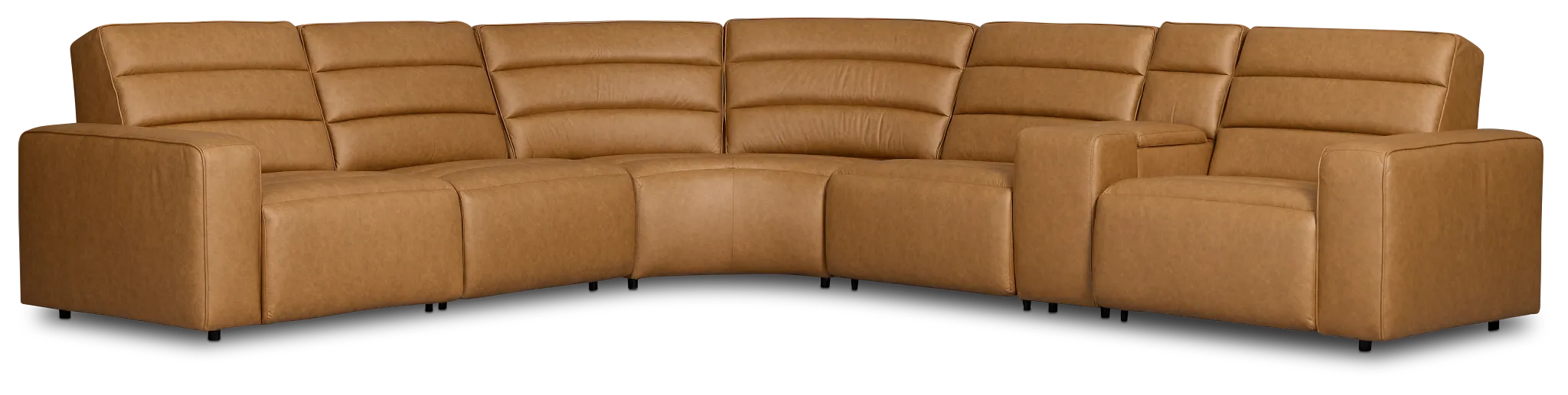 Sawyer Light Brown Micro Medium Triple Power 2-arm Sectional