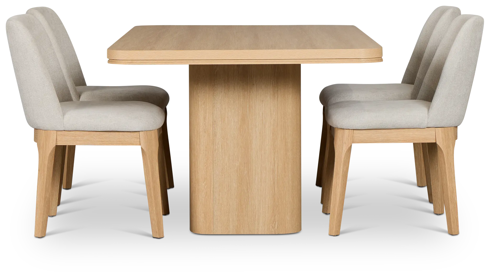 Emory Light Tone Rectangular Table & 4 Upholstered Chairs Emory Light Tone Rectangular Table & 4 Upholstered Chairs