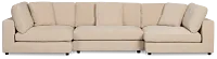 Lounge Light Beige Fabric Double Chaise Sectional
